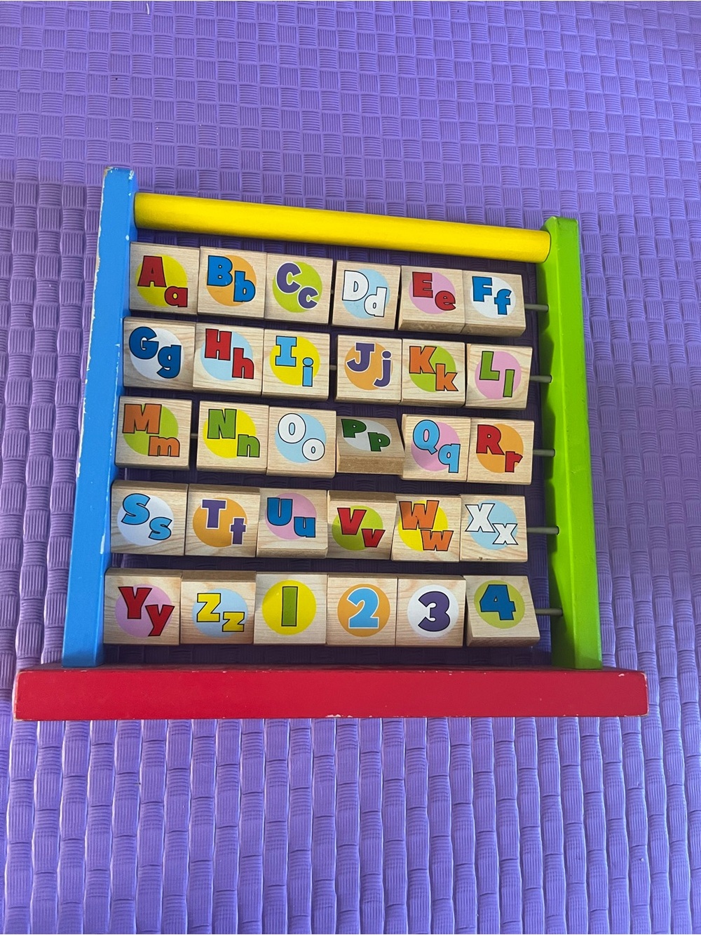 Wooden Alphabet & Number Spinner Toy - Multicolor